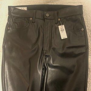 Vintage Slim High Rise Faux Leather Black Pants